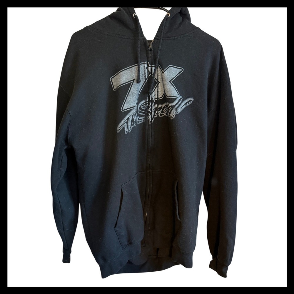 Busch Gardens Williamsburg 7X The Speed Roller Coaster Graphic Zip Up Hoodie XL